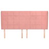 Tête de lit avec oreilles Rose 183x23x118/128 cm Velours 
