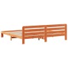 Cadre de lit sans matelas cire marron 200x200cm bois pin massif 