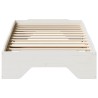 Cadre de lit sans matelas empilable blanc 100x200cm bois massif 