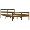 Cadre de lit sans matelas marron miel bois massif 140x190 cm 