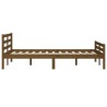 Cadre de lit sans matelas marron miel bois massif 140x190 cm 