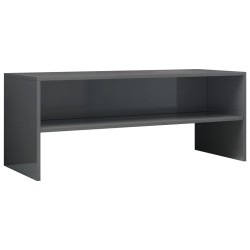 Meuble TV Gris brillant 100x40x40 cm Bois d’ingénierie 