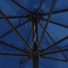Parasol de jardin avec mât en métal 390 cm bleu azuré 