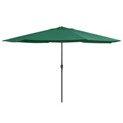 Parasol de jardin avec mât en métal 390 cm vert 