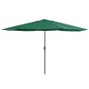 Parasol de jardin avec mât en métal 390 cm vert 