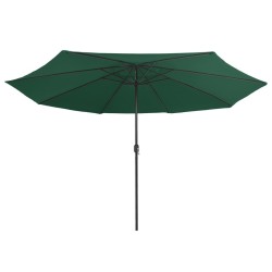 Parasol de jardin avec mât en métal 390 cm vert 