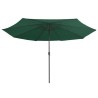 Parasol de jardin avec mât en métal 390 cm vert 
