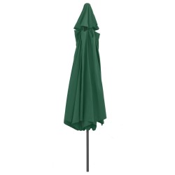 Parasol de jardin avec mât en métal 390 cm vert 