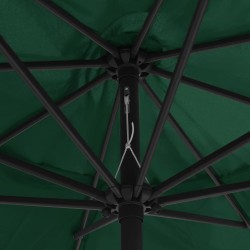 Parasol de jardin avec mât en métal 390 cm vert 
