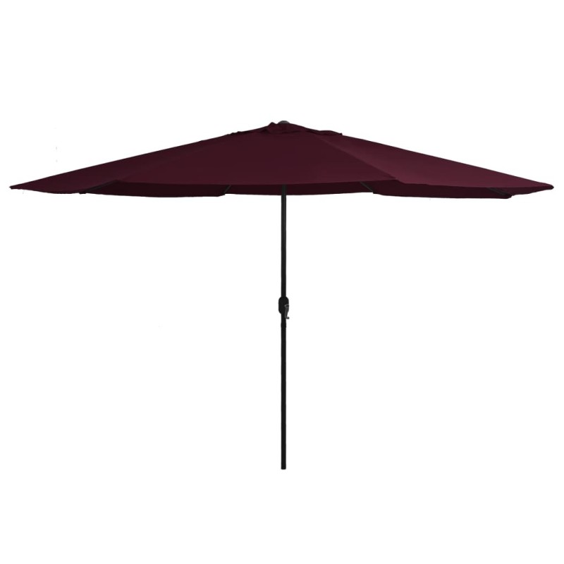 Parasol de jardin avec mât en métal 390 cm rouge bordeaux 