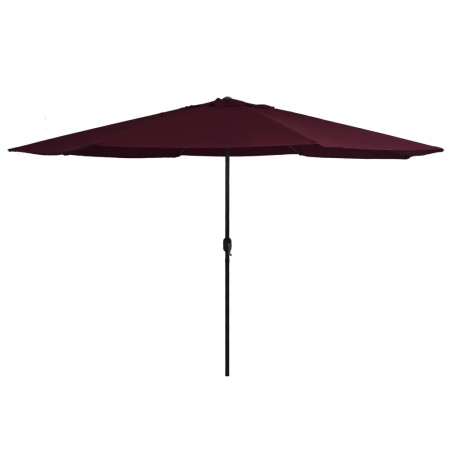 Parasol de jardin avec mât en métal 390 cm rouge bordeaux 