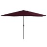 Parasol de jardin avec mât en métal 390 cm rouge bordeaux 