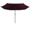Parasol de jardin avec mât en métal 390 cm rouge bordeaux 