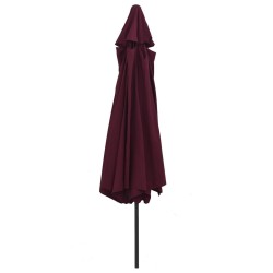 Parasol de jardin avec mât en métal 390 cm rouge bordeaux 