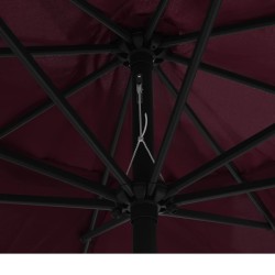 Parasol de jardin avec mât en métal 390 cm rouge bordeaux 