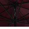 Parasol de jardin avec mât en métal 390 cm rouge bordeaux 