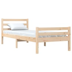Cadre de lit sans matelas bois massif 75x190 cm 