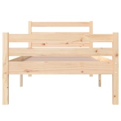 Cadre de lit sans matelas bois massif 75x190 cm 