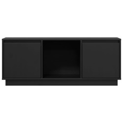 Meuble TV Noir 110,5x35x44 cm Bois de pin massif 