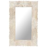 Miroir Blanc 80x50 cm Bois de manguier massif 