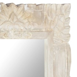 Miroir Blanc 80x50 cm Bois de manguier massif 
