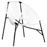 Chaise œuf de jardin noir et blanc résine tressée 