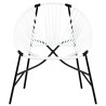 Chaise œuf de jardin noir et blanc résine tressée 