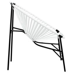Chaise œuf de jardin noir et blanc résine tressée 