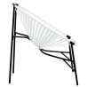 Chaise œuf de jardin noir et blanc résine tressée 