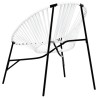 Chaise œuf de jardin noir et blanc résine tressée 