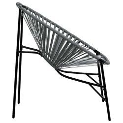 Chaise œuf de jardin noir et gris clair résine tressée 