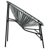 Chaise œuf de jardin noir et gris clair résine tressée 