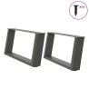 Pieds de table basse en U 2 pièces Anthracite 70 x (30-31) cm Acier 