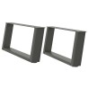 Pieds de table basse en U 2 pièces Anthracite 70 x (30-31) cm Acier 