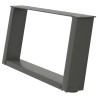 Pieds de table basse en U 2 pièces Anthracite 70 x (30-31) cm Acier 