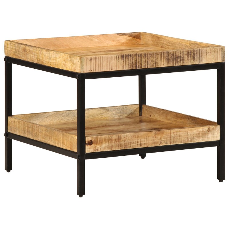 Table d'appoint 55x55x45 cm Bois massif Manguier brut 