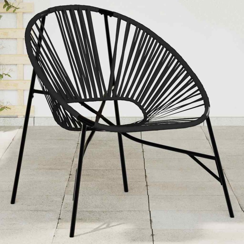 Chaise œuf de jardin noir résine tressée 
