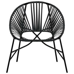 Chaise œuf de jardin noir résine tressée 