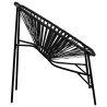 Chaise œuf de jardin noir résine tressée 