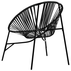 Chaise œuf de jardin noir résine tressée 
