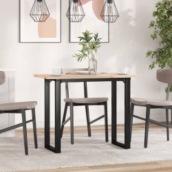Table à manger cadre en O 100x50x75,5 cm bois pin massif acier 