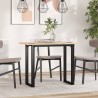 Table à manger cadre en O 100x50x75,5 cm bois pin massif acier 