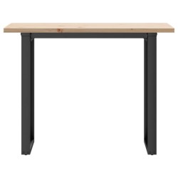 Table à manger cadre en O 100x50x75,5 cm bois pin massif acier 