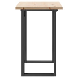 Table à manger cadre en O 100x50x75,5 cm bois pin massif acier 