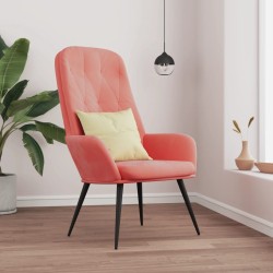 Chaise de relaxation Rose Velours 