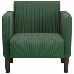 Canapé-chaise accoudoirs vert jungle 54 cm tissu velours côtelé 