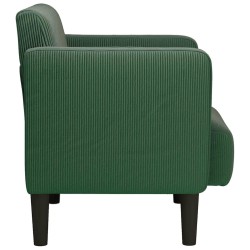 Canapé-chaise accoudoirs vert jungle 54 cm tissu velours côtelé 