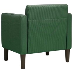 Canapé-chaise accoudoirs vert jungle 54 cm tissu velours côtelé 