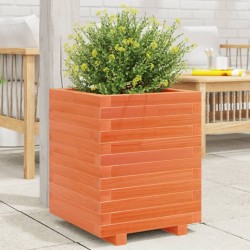 Jardinière cire marron 40x40x49,5 cm bois de pin massif 