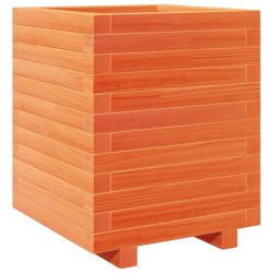 Jardinière cire marron 40x40x49,5 cm bois de pin massif 